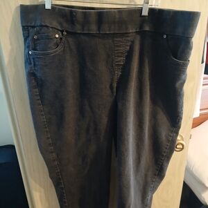 Jessica London Womens 24W Black Denim Stretch Pull On Straight Leg Jeans